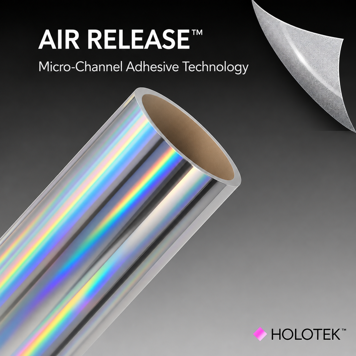 HoloTek™ HT4 Silver Holographic Printable Vinyl – 4 Mil Air Release