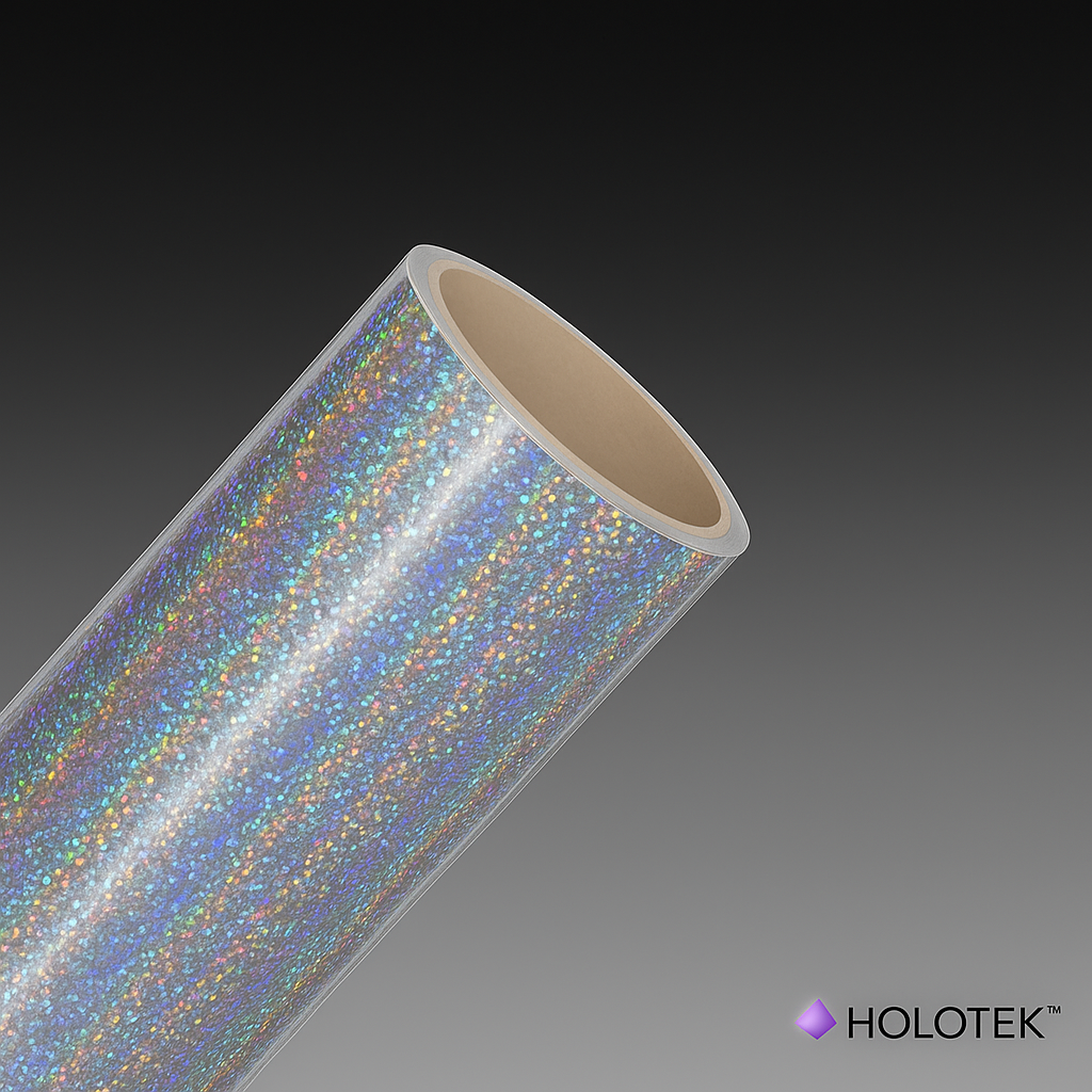 HoloTek™ HT4 - 4 Mil Silver Sequins Holographic Adhesive Vinyl - 50" Wide