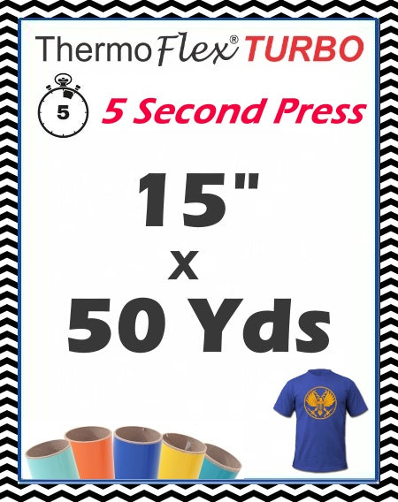 Vinyle de transfert thermique ThermoFlex® Turbo (basse température), 15" x 50 yards