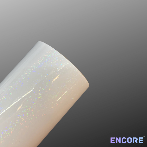 Vinilo adhesivo holográfico de lentejuelas blancas Encore® EFX21