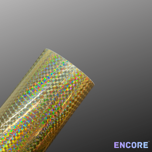 Vinilo adhesivo holográfico Encore® EFX21 mosaico dorado (prisma)