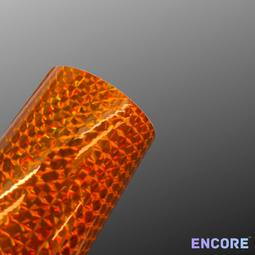 Vinilo adhesivo holográfico Encore® EFX21 mosaico naranja (prisma)