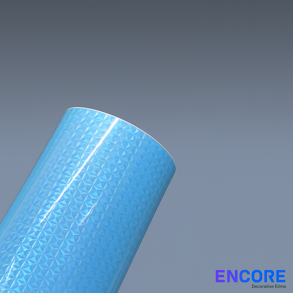 Encore® EFX21 Sky Blue Mosaic (Prism) Holographic Adhesive Vinyl